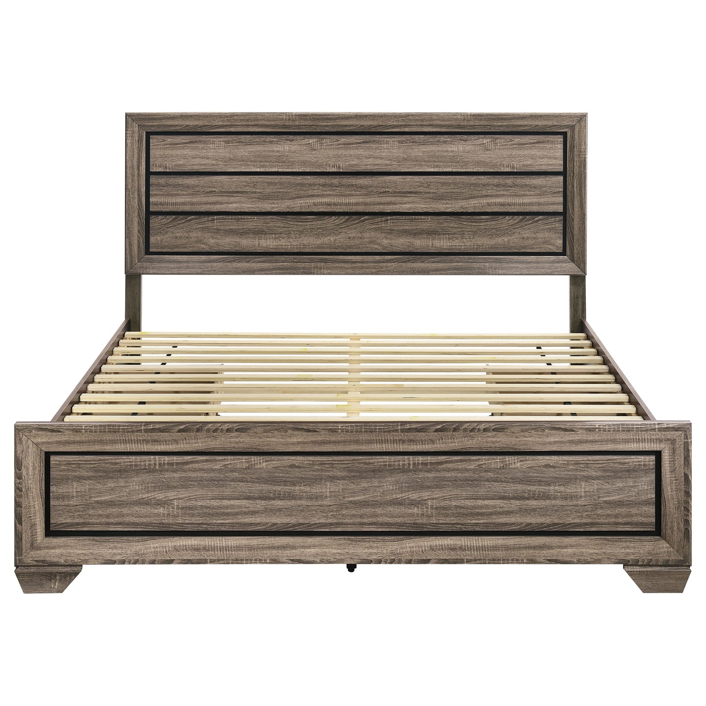 Kauffman Wood Eastern King Storage Panel Bed Washed Taupe