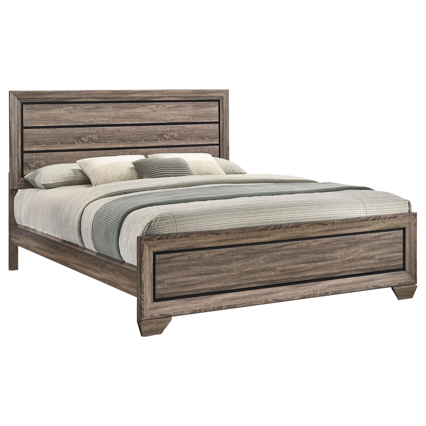 Kauffman Wood California King Panel Bed Washed Taupe