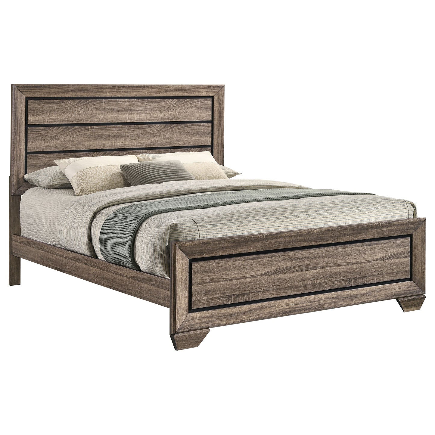 Kauffman Wood Queen Panel Bed Washed Taupe