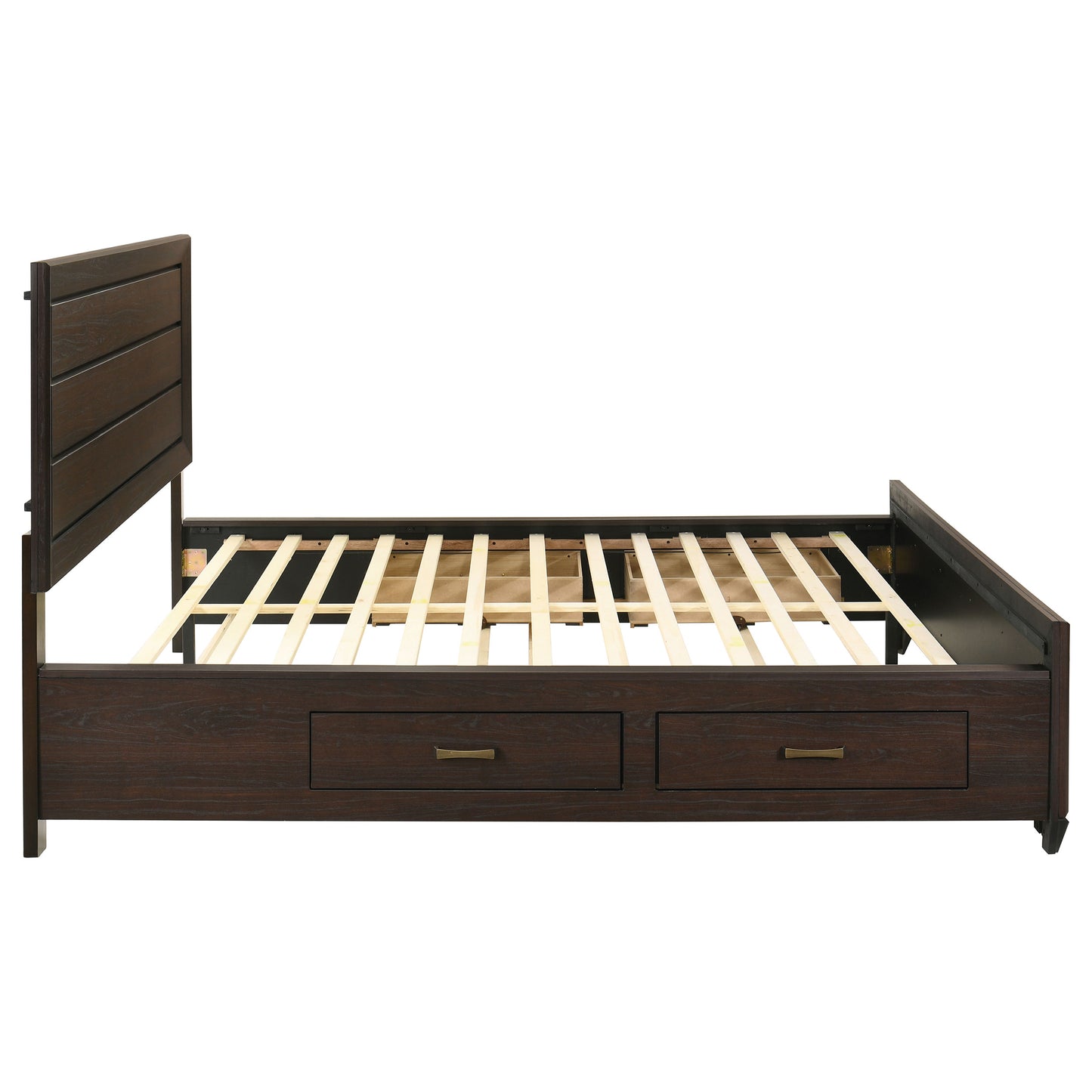 Kauffman Wood California King Storage Panel Bed Dark Cocoa