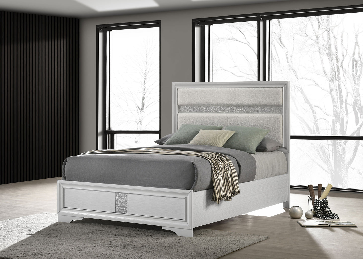 Miranda 54-inch Upholstered Full Panel Bed White