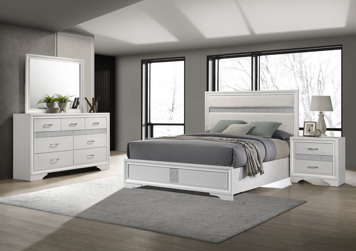 Miranda 4-piece Eastern King Bedroom Set White