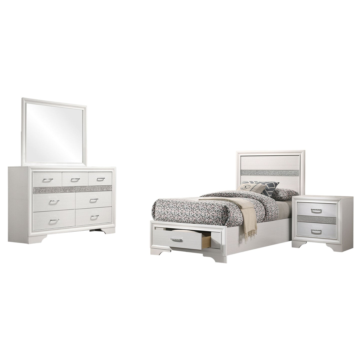 Miranda 4-piece Twin Bedroom Set White