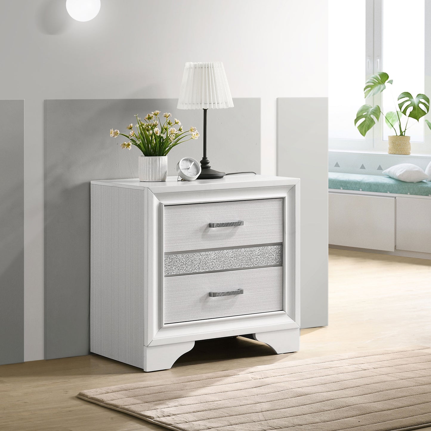 Miranda 3-drawer Nightstand White