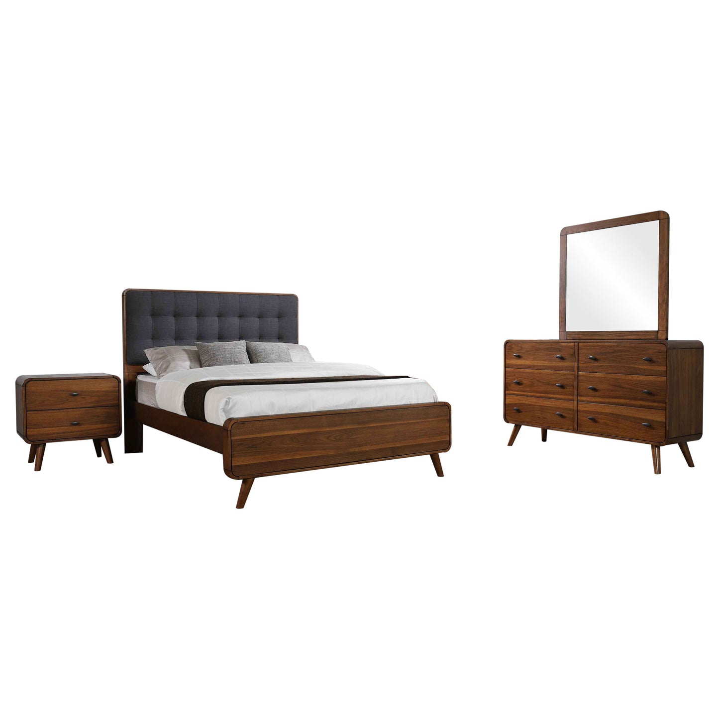 Robyn 4-piece Eastern King Bedroom Set Dark Walnut