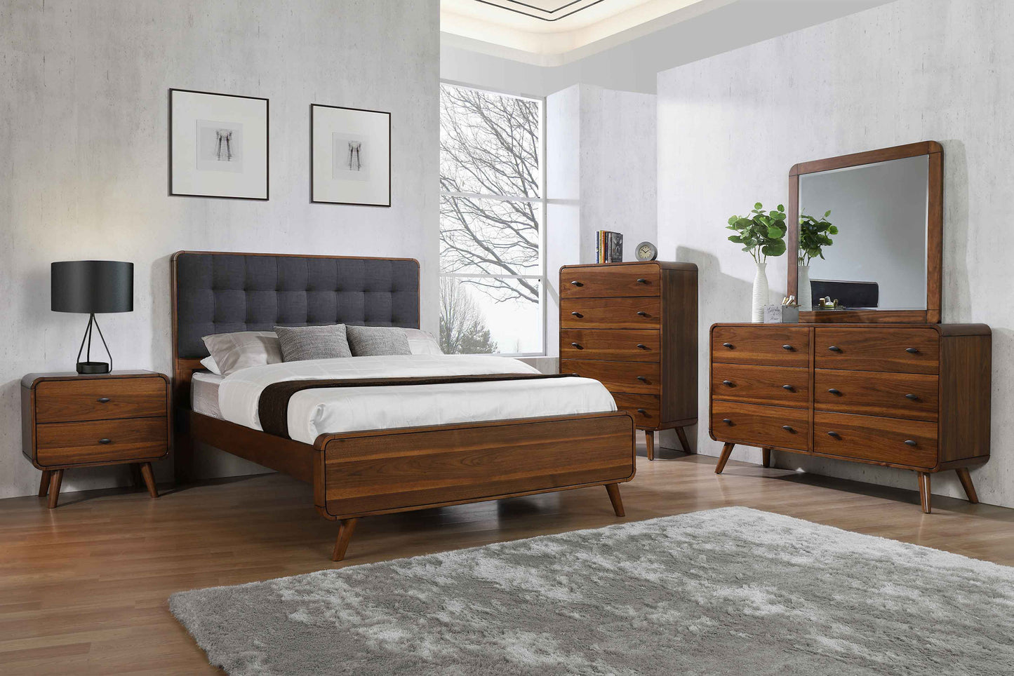 Robyn 5-piece Queen Bedroom Set Dark Walnut
