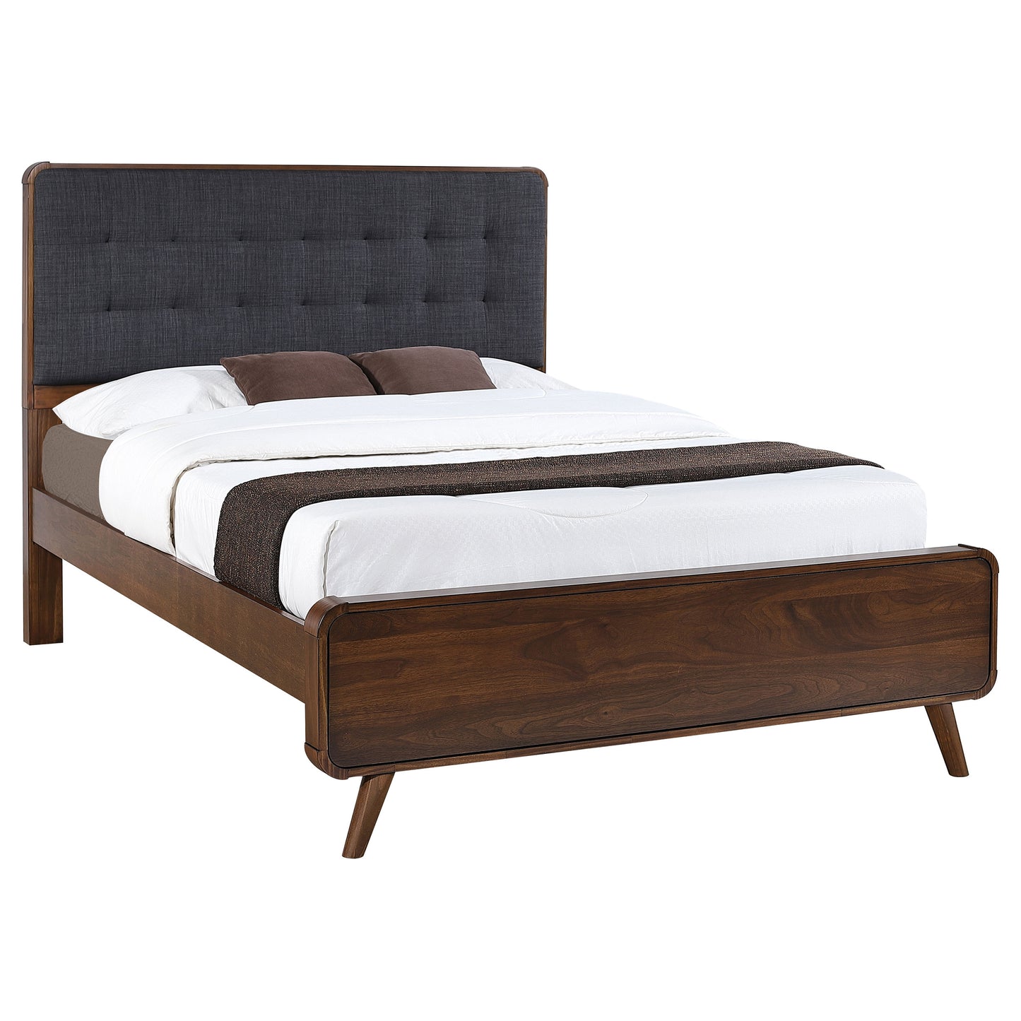 Robyn Wood Queen Platform Bed Dark Walnut
