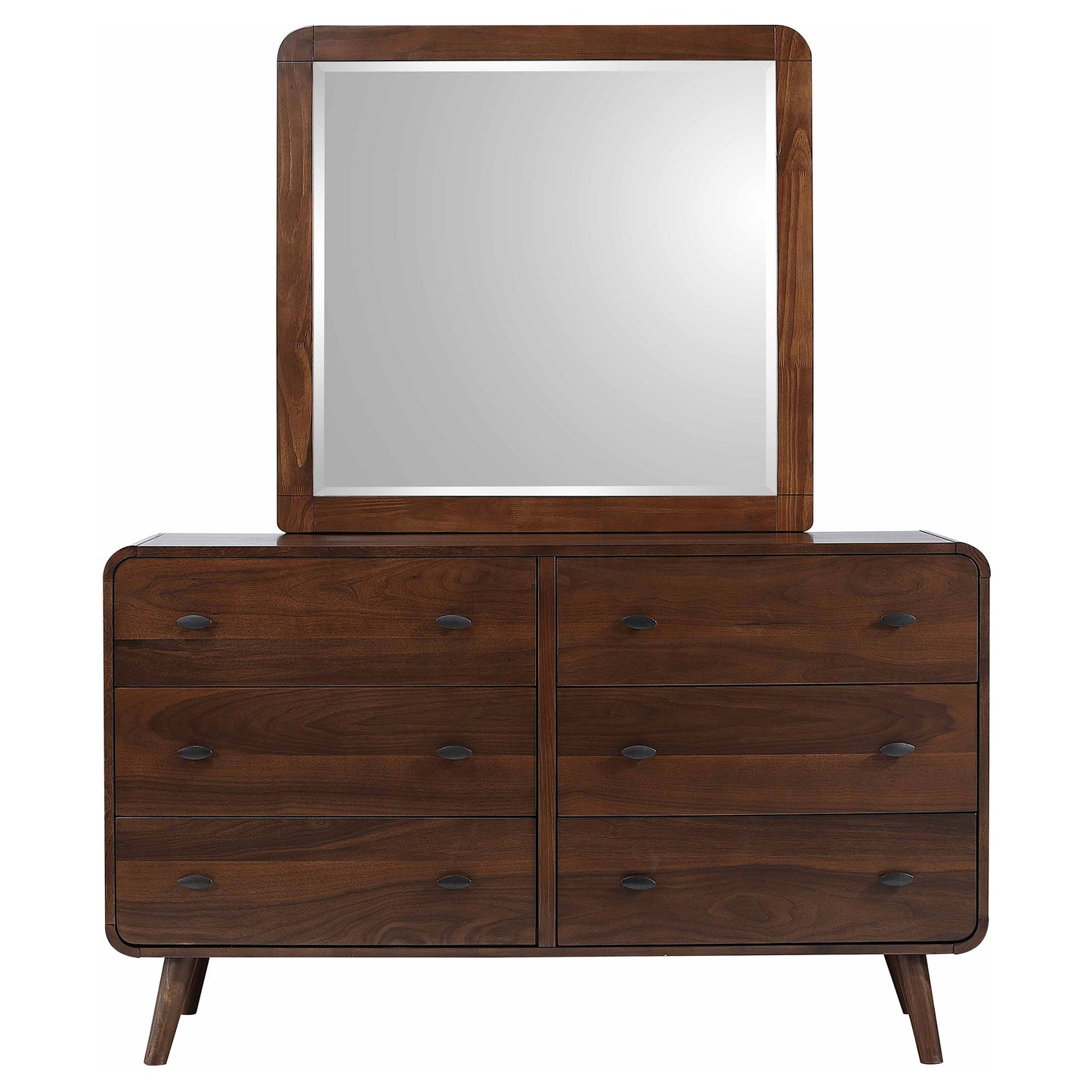 Robyn 6-drawer Dresser with Mirror Dark Walnut
