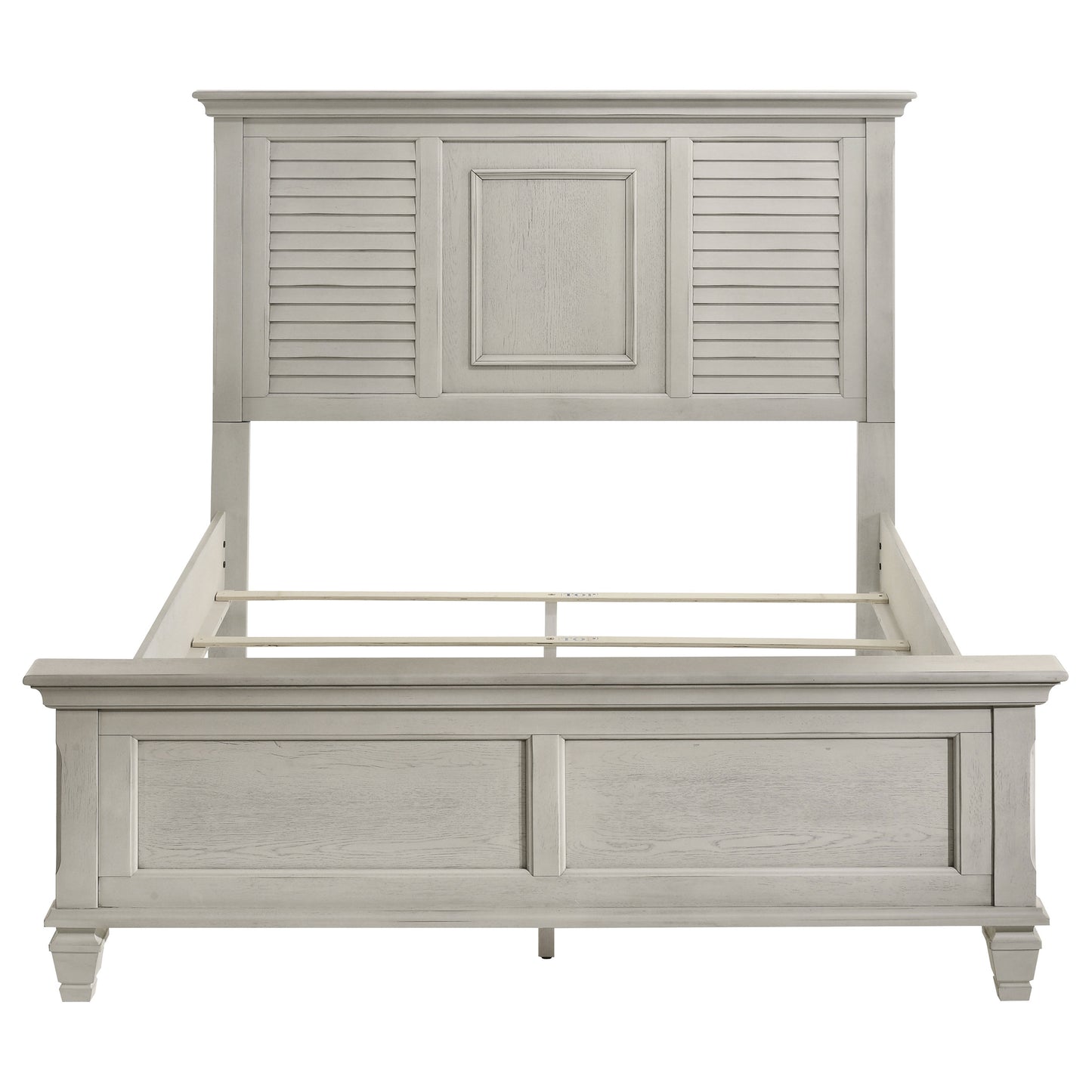 Franco Wood Queen Panel Bed Distressed White