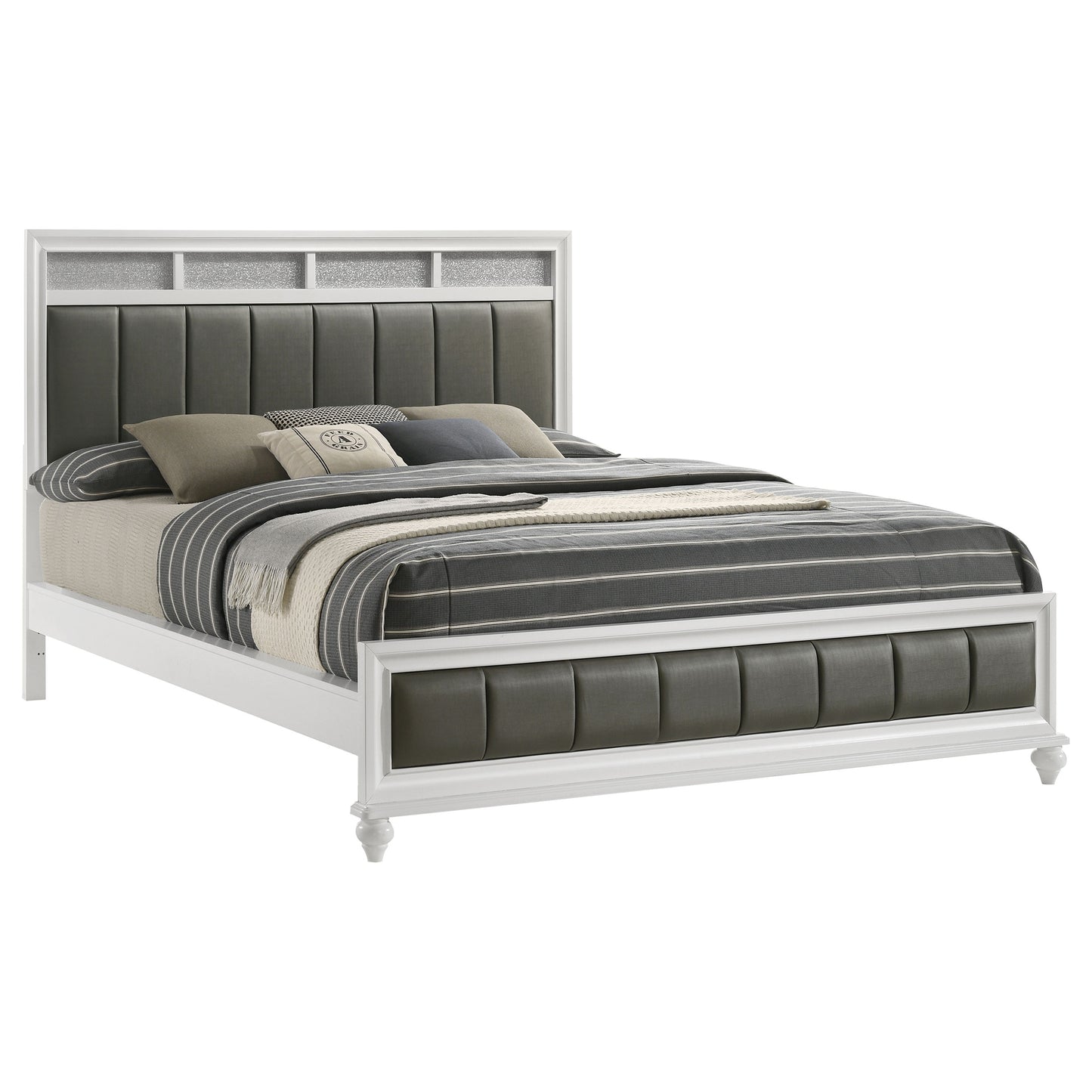 Barzini Wood California King Panel Bed White