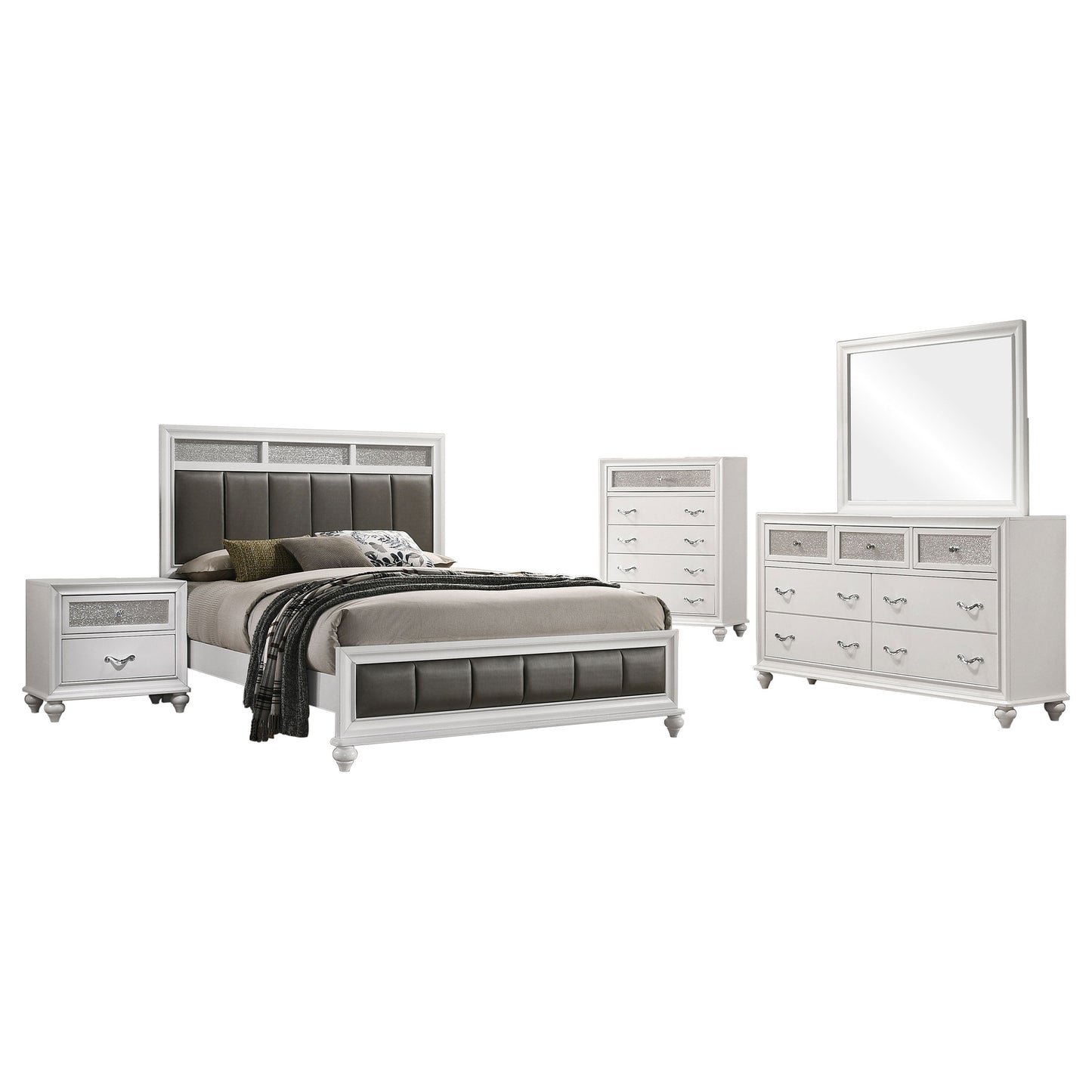 Barzini 5-piece Queen Bedroom Set White