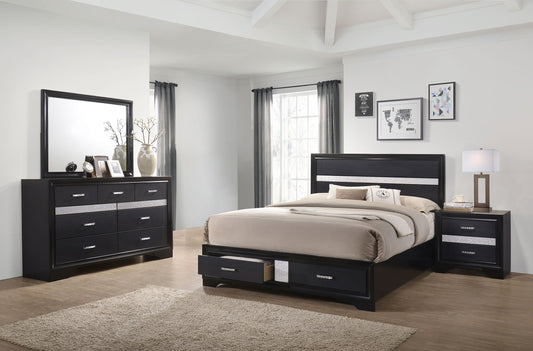 Miranda 4-piece Eastern King Bedroom Set Black