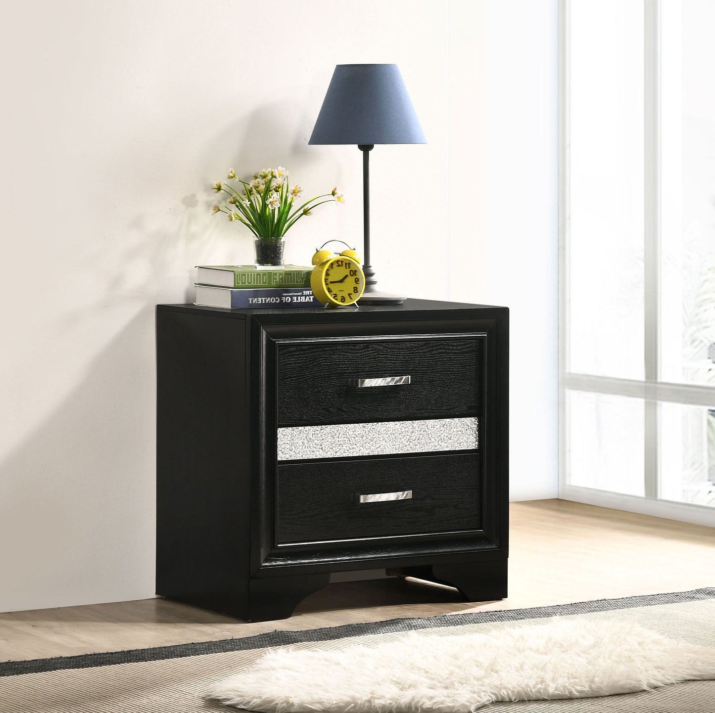 Miranda 3-drawer Nightstand Black
