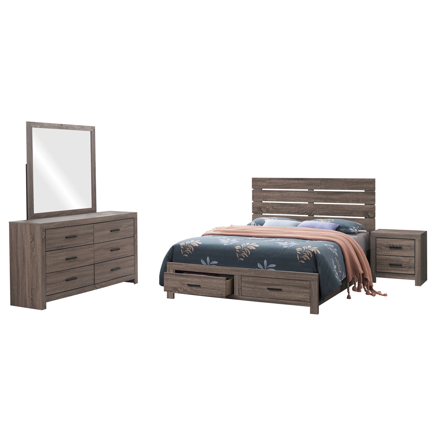 Brantford 4-piece Eastern King Bedroom Set Barrel Oak