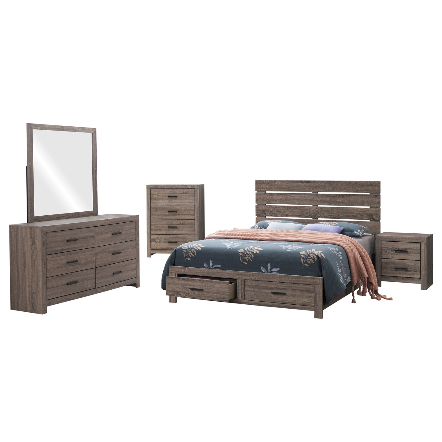 Brantford 5-piece Eastern King Bedroom Set Barrel Oak