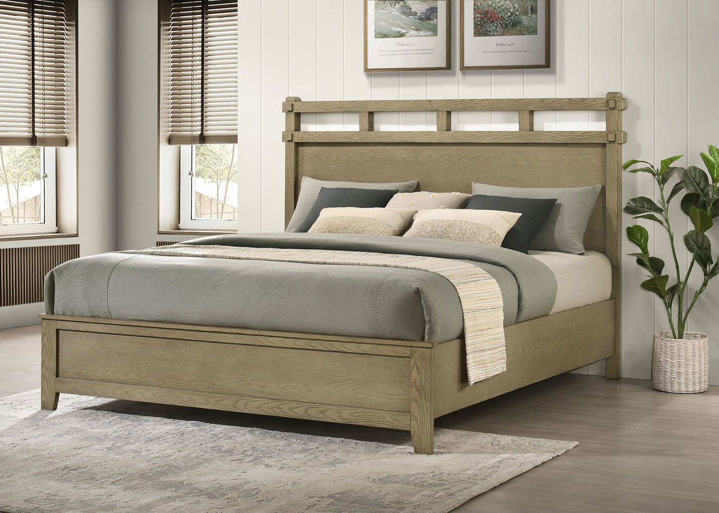 Hazlewood 59-inch Eastern King Panel Bed Vineyard Oak