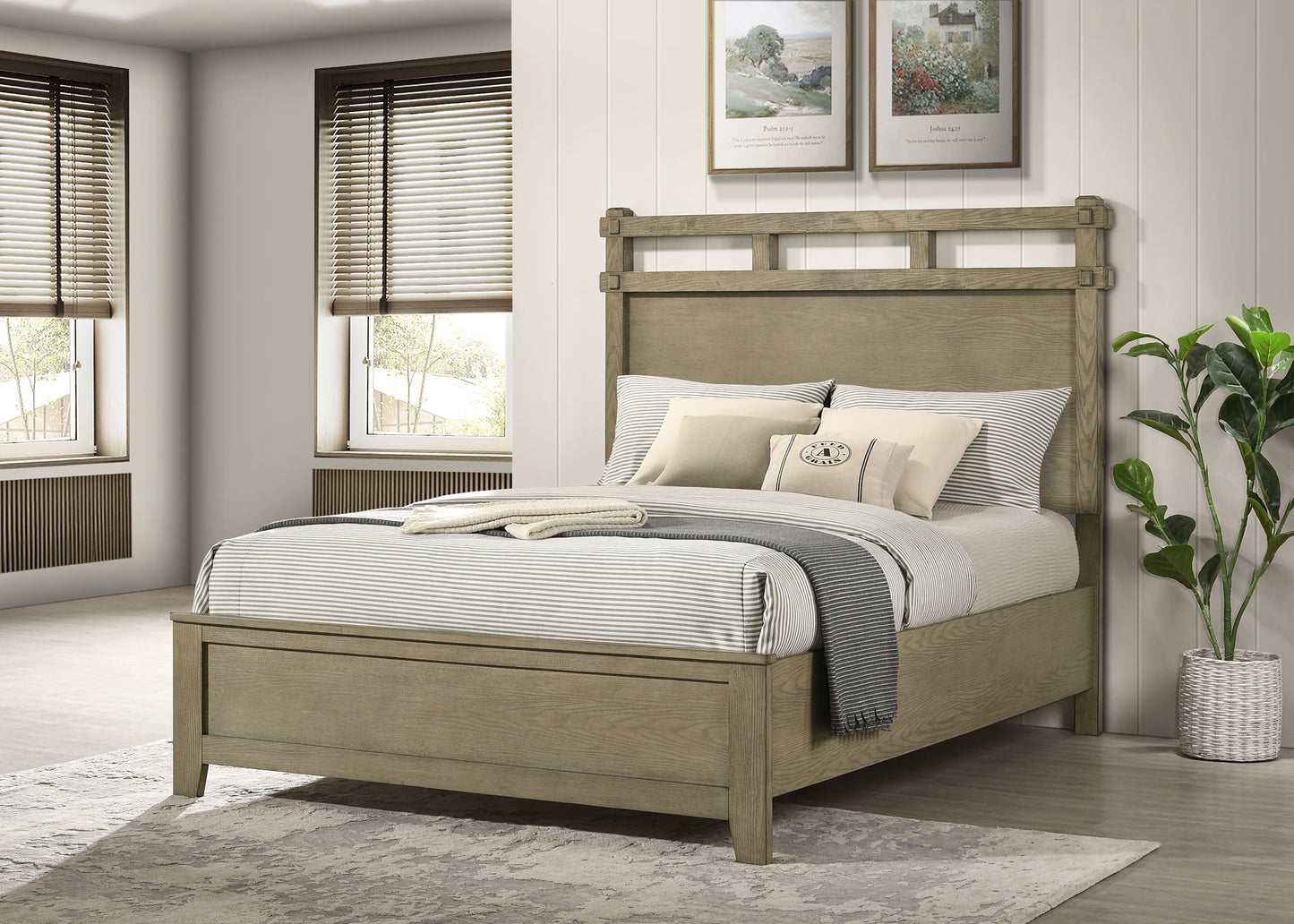 Hazlewood 59-inch Queen Panel Bed Vineyard Oak