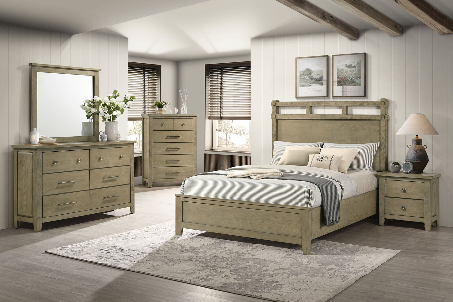 Hazlewood 59-inch Queen Panel Bed Vineyard Oak