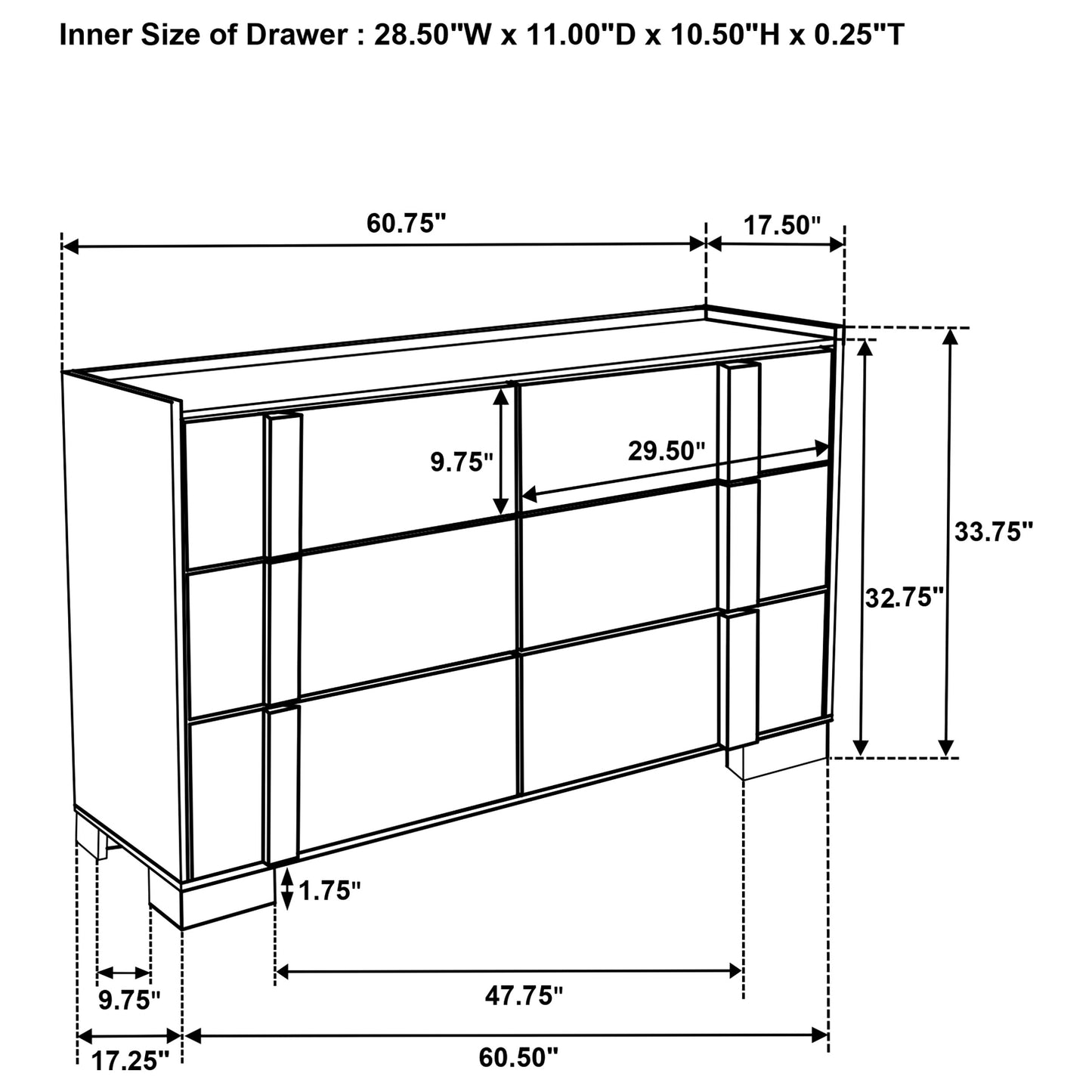 Hyland 6-drawer Dresser Natural