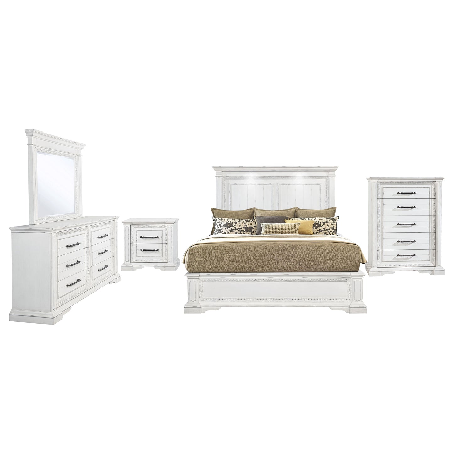 McKinney 5-piece Eastern King Bedroom Set Vintage White