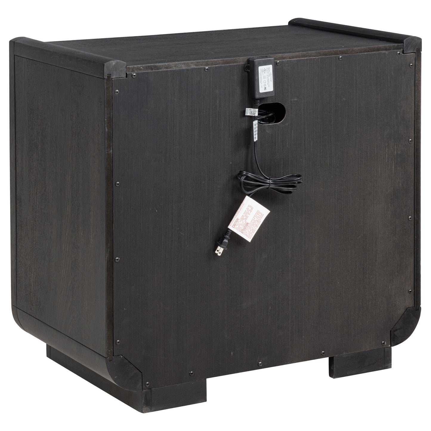 Leandro 2-drawer LED Nightstand with USB Burnished Black