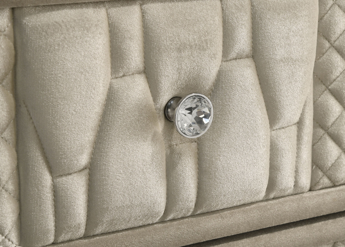 Lorient 8-drawer LED Flame Box Dresser and Mirror Ivory Camel