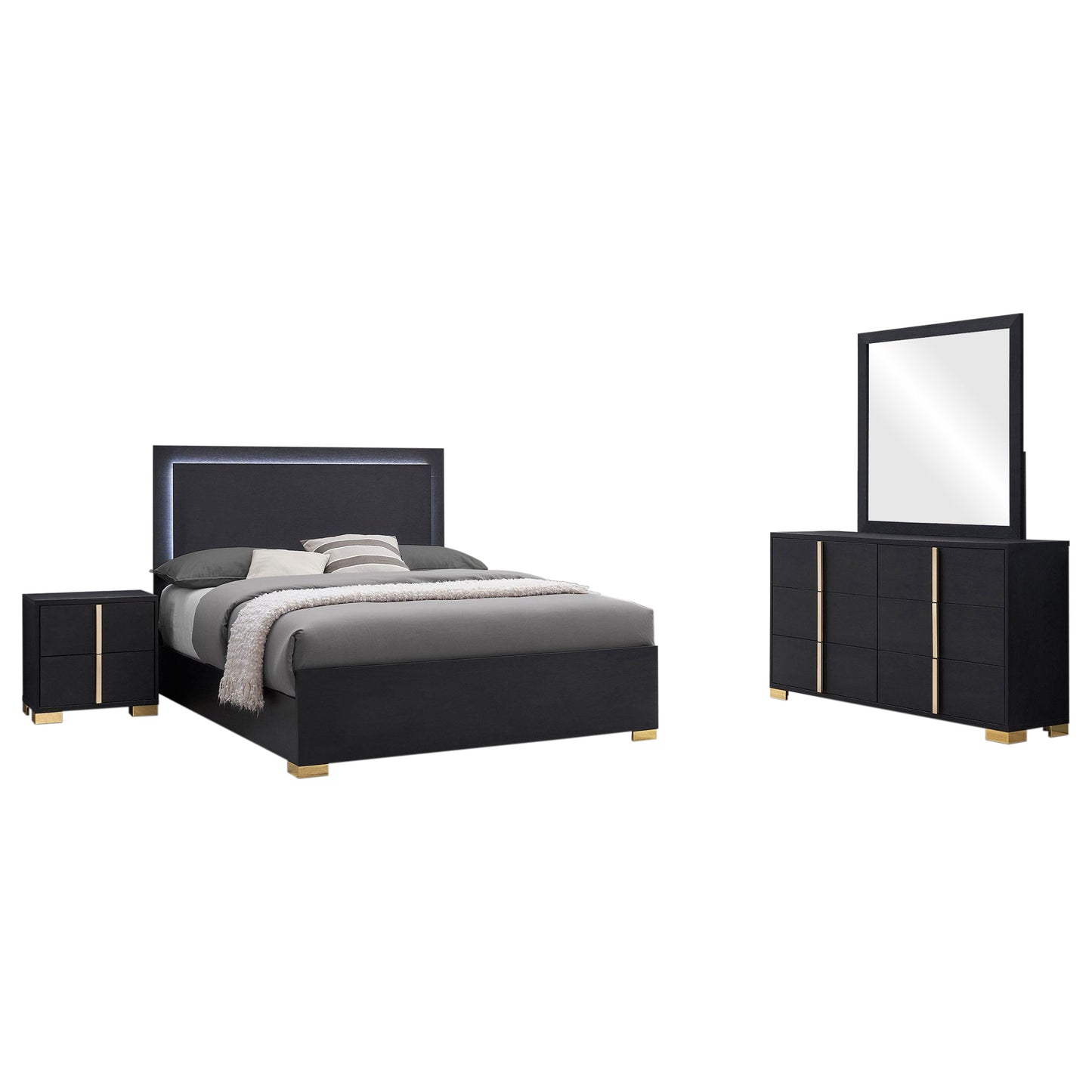 Marceline 4-piece Queen Bedroom Set Black