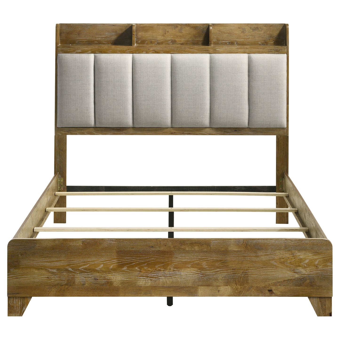 Henderson 57-inch Eastern King Bookcase Panel Bed Medium Oak