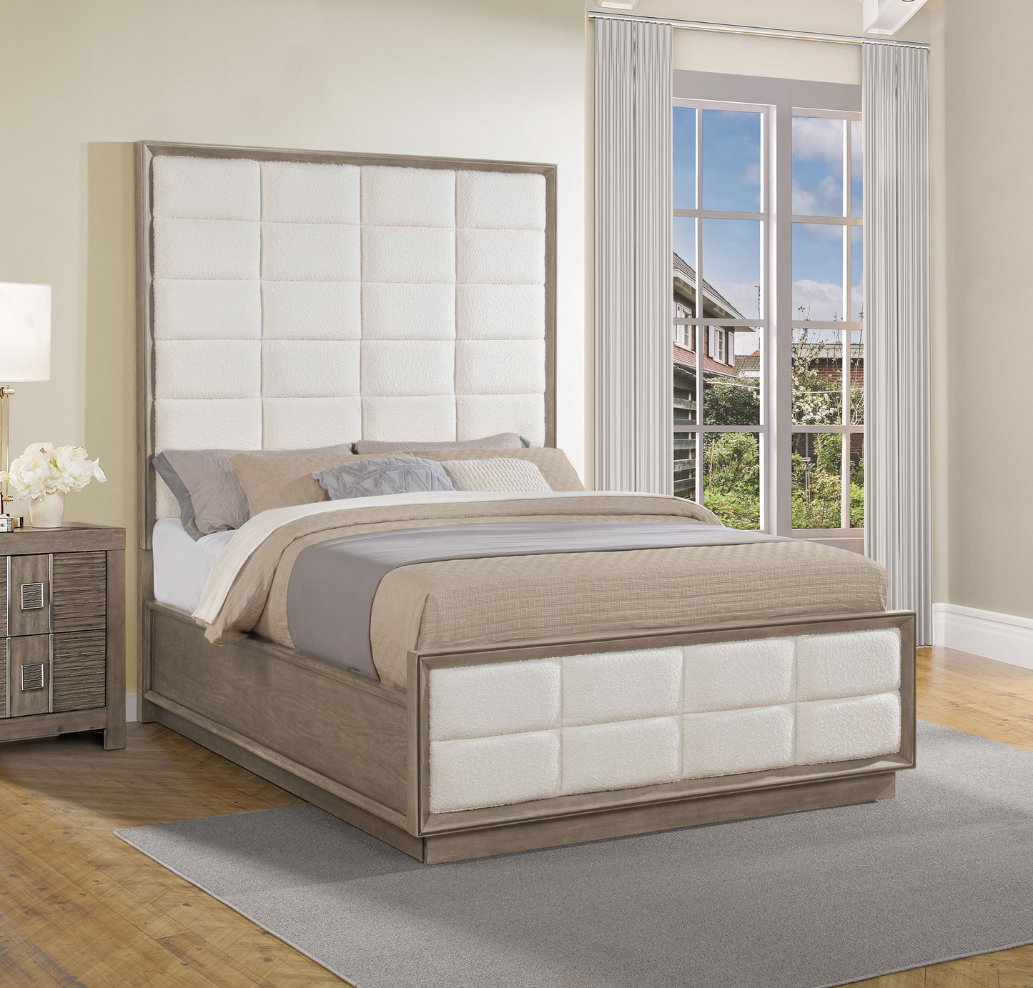 Durango 80-inch Queen Panel Bed Taupe Oak