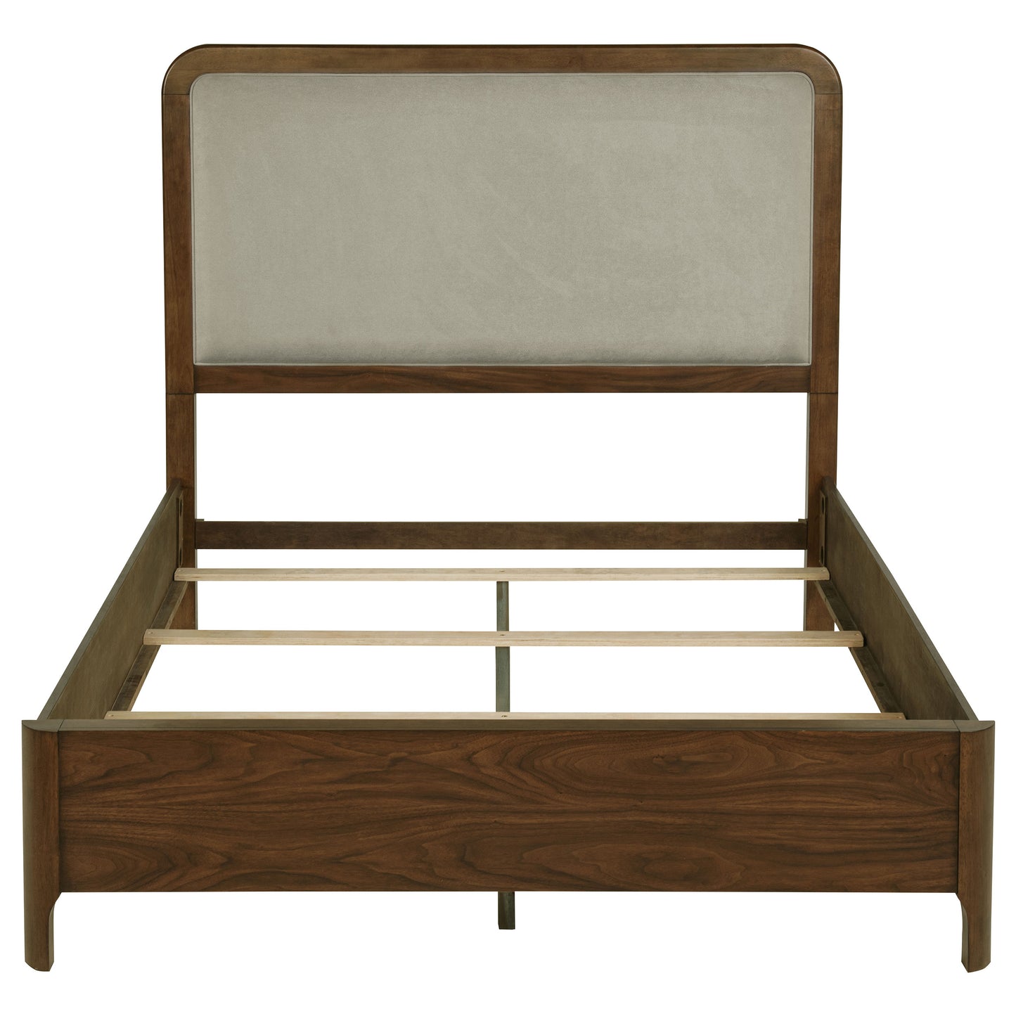 Maderia 57-inch Upholstered Queen Panel Bed Walnut