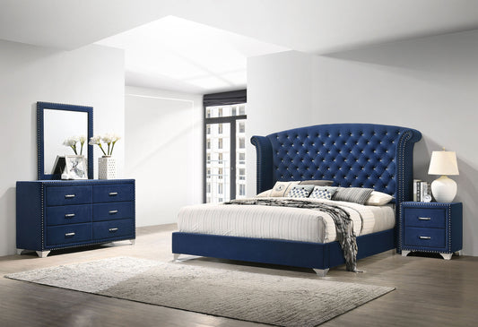 Melody 4-piece Queen Bedroom Set Pacific Blue
