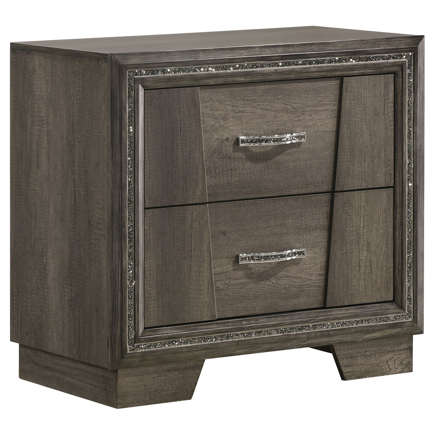 Janine 2-drawer Nightstand Bedside Table Grey