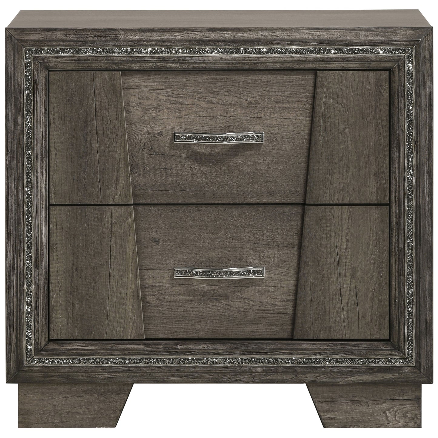 Janine 2-drawer Nightstand Bedside Table Grey