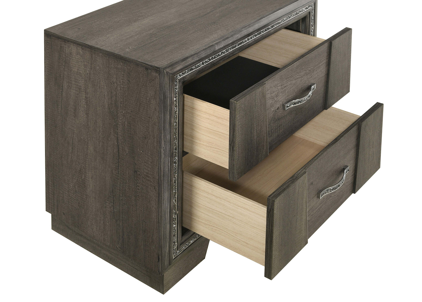 Janine 2-drawer Nightstand Bedside Table Grey