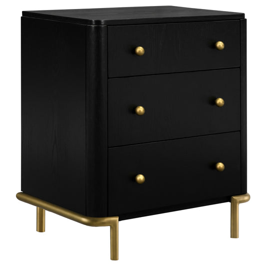 Arini 3-drawer Nightstand Black