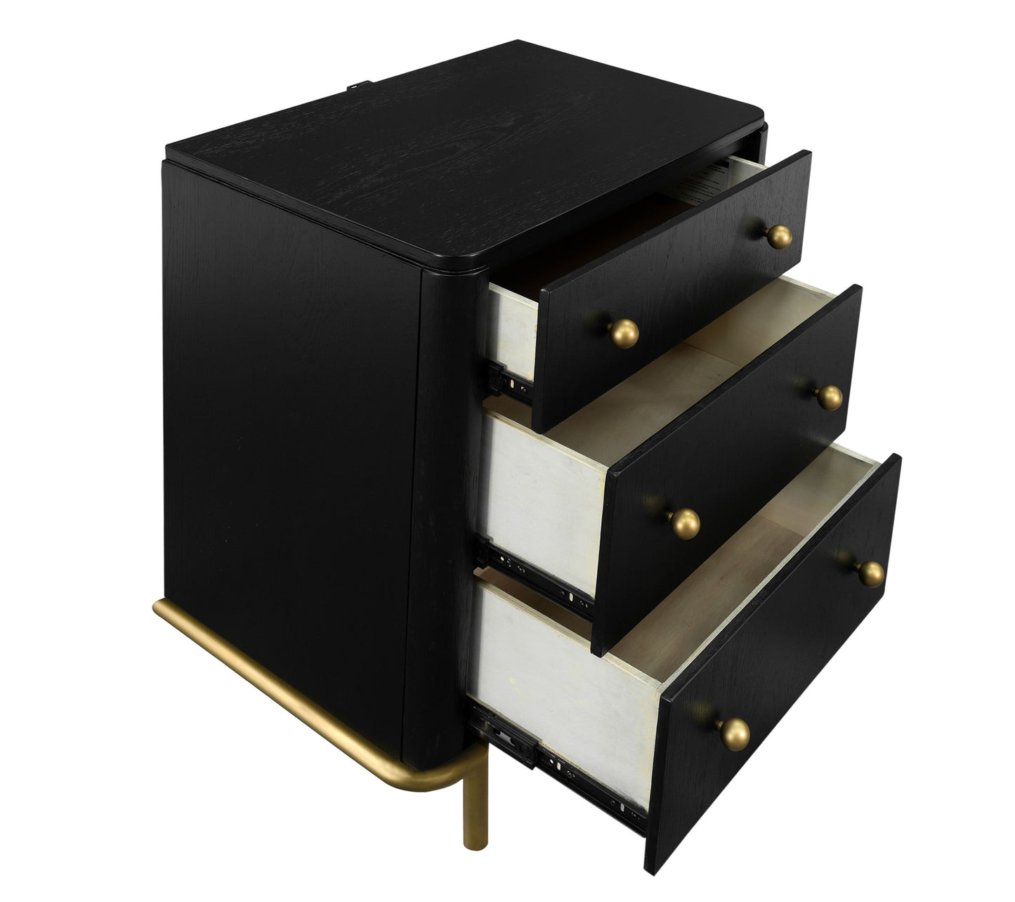 Arini 3-drawer Nightstand Black