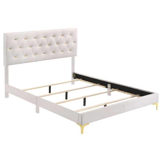Kendall Upholstered Eastern King Panel Bed White