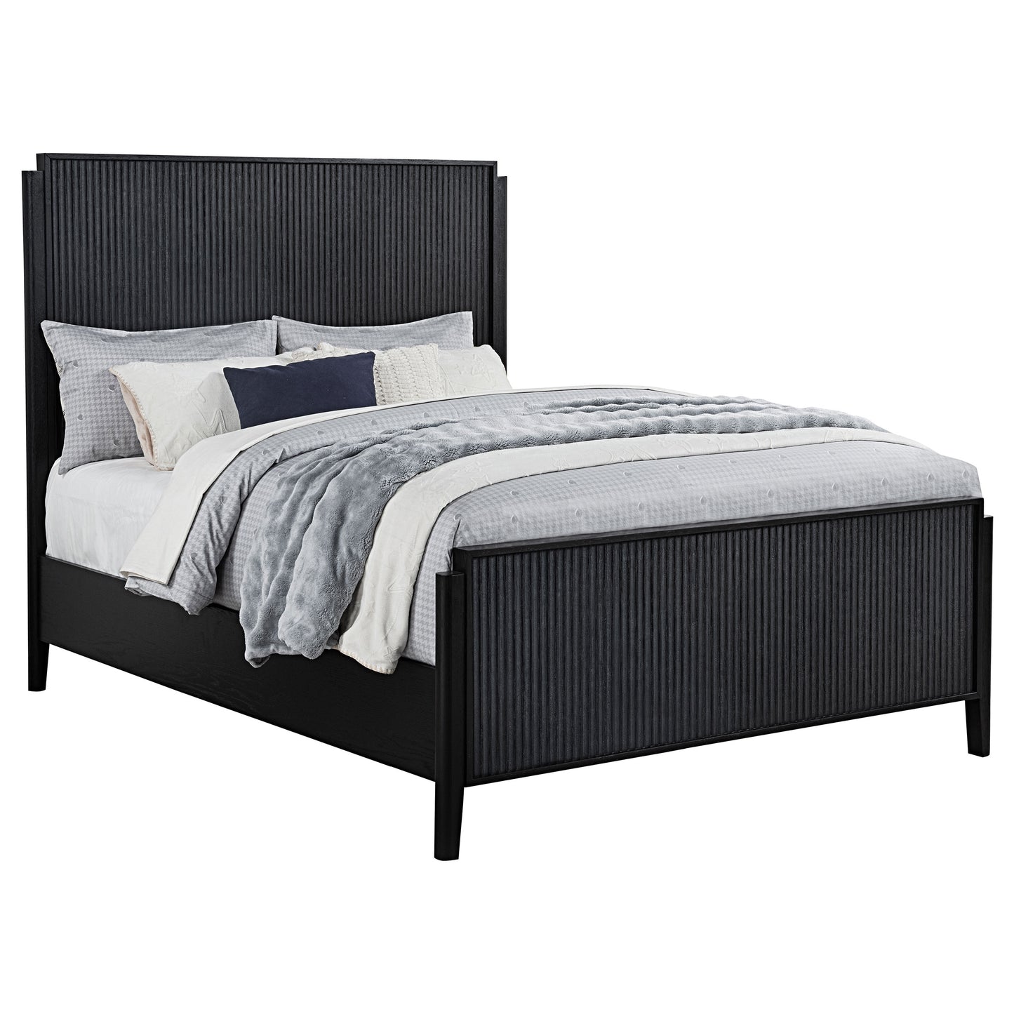 Brookmead Wood Queen Panel Bed Black