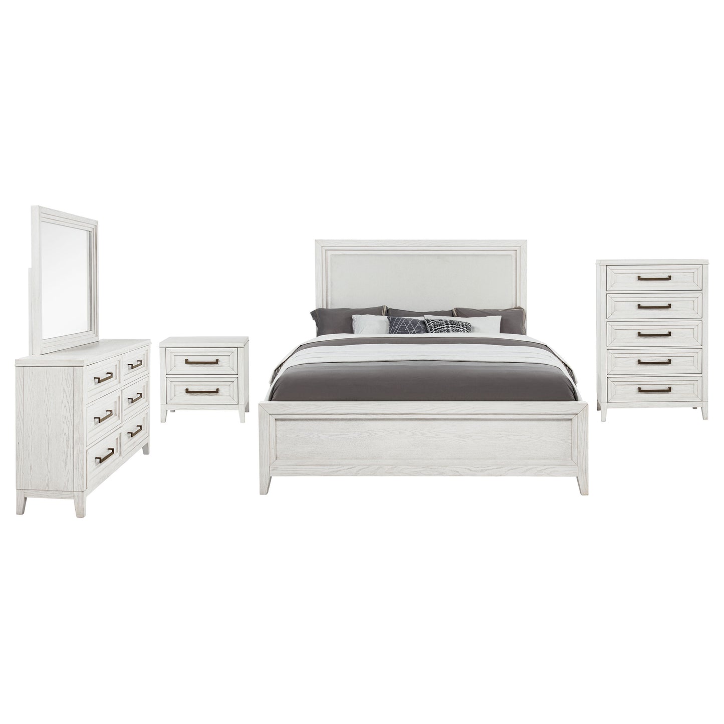Marielle 5-piece Eastern King Bedroom Set Distressed White