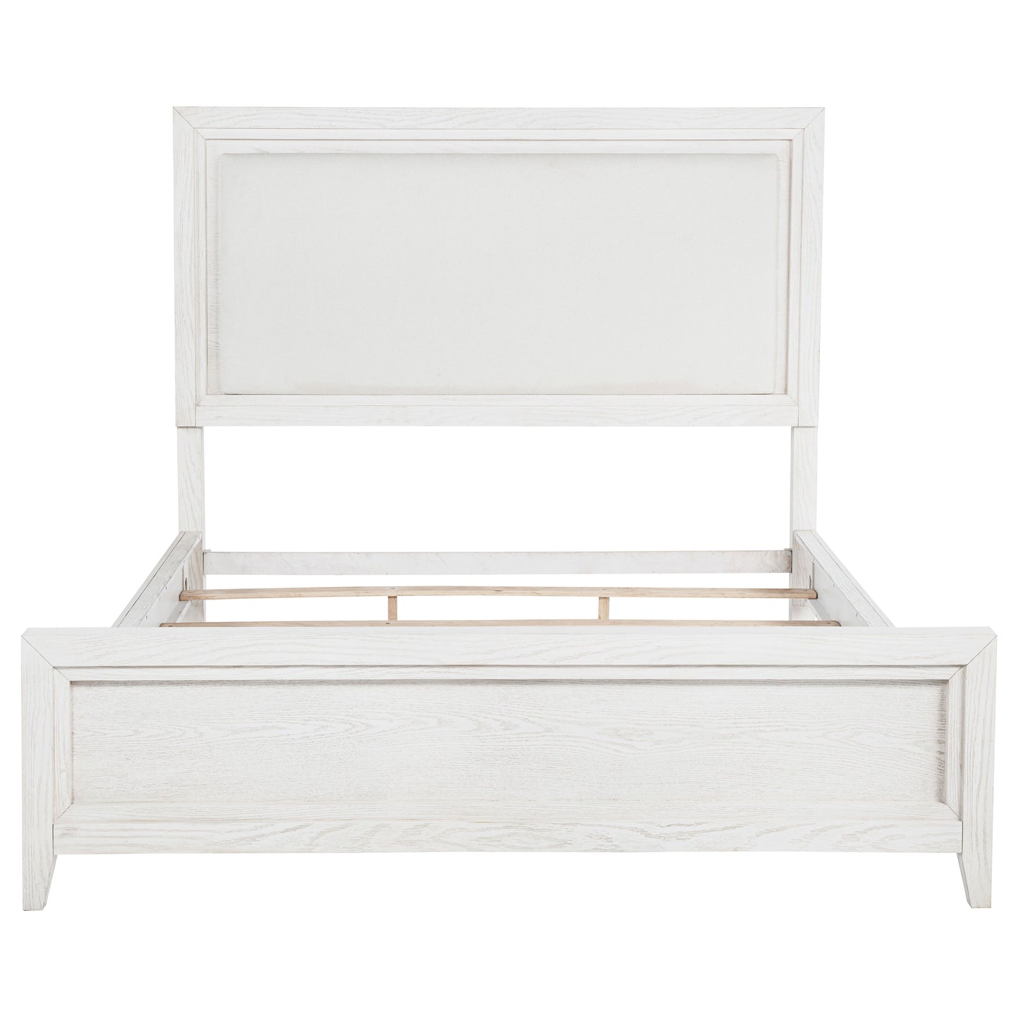 Marielle California King Panel Upholstered Bed Distressed White