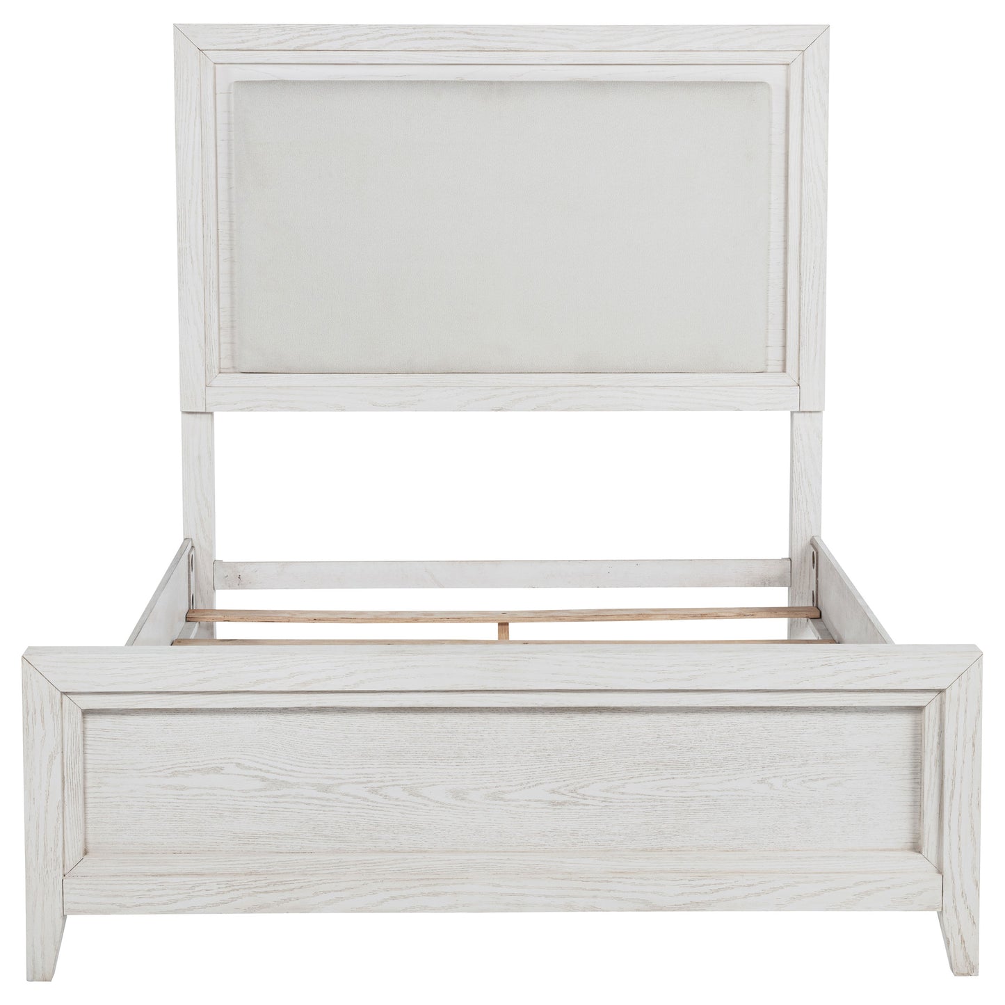 Marielle Queen Upholstered Panel Bed Distressed White