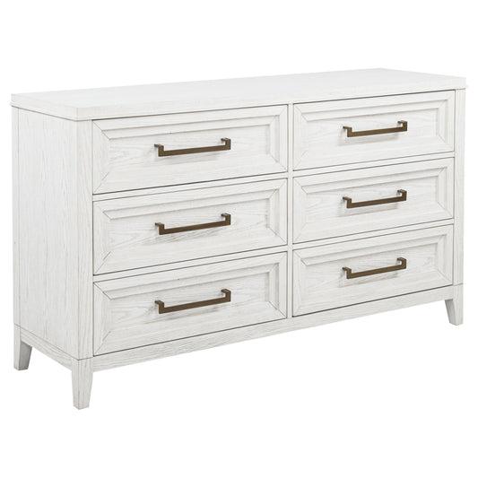 Marielle 6-drawer Bedroom Dresser Distressed White