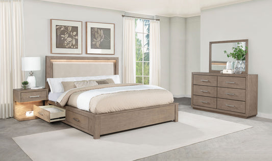 Kenora 4-piece Eastern King Bedroom Set Barley Brown