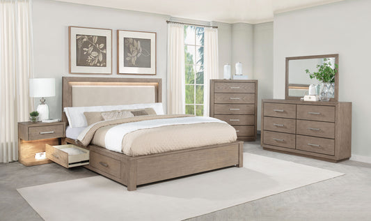 Kenora 5-piece Eastern King Bedroom Set Barley Brown