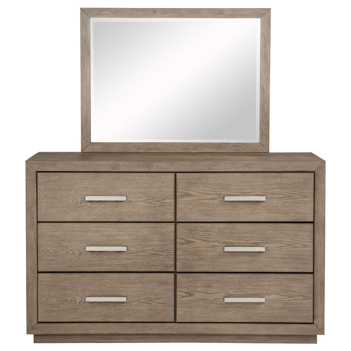 Kenora 6-drawer Dresser and Mirror Barley Brown