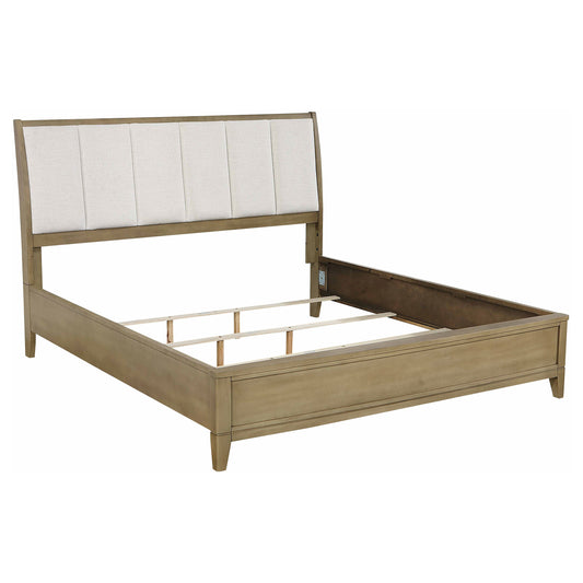 Granada Upholstered Eastern King Panel Bed Natural Pine