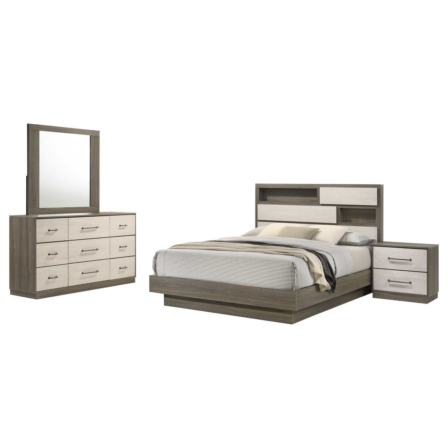 Fenwick 4-piece California King Bedroom Set Grey Oak