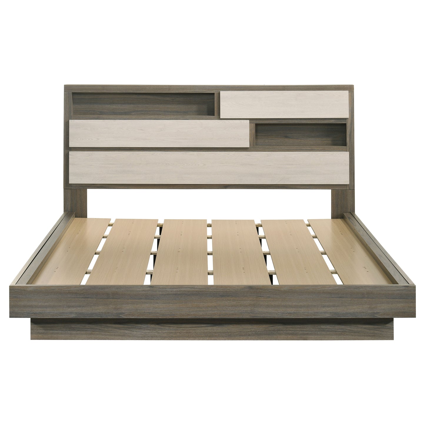 Fenwick California King Bed Bookcase Headboard Grey Oak