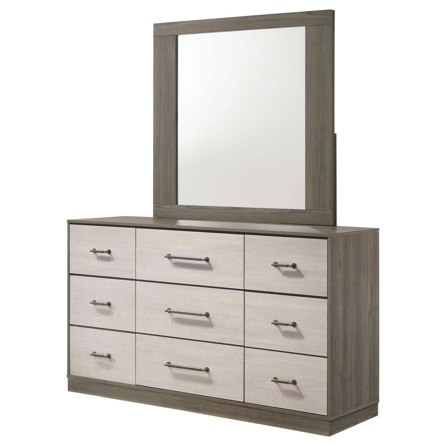 Fenwick 9-drawer Dresser with Mirror Grey Oak