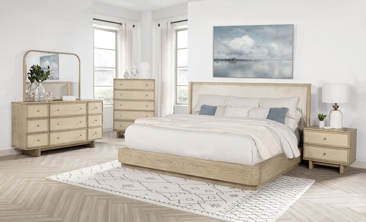 Kailani 5-piece California King Bedroom Set Beige Oak